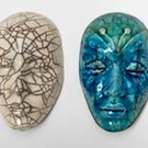 Small blue and white crackle mask