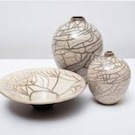 White crackle pots